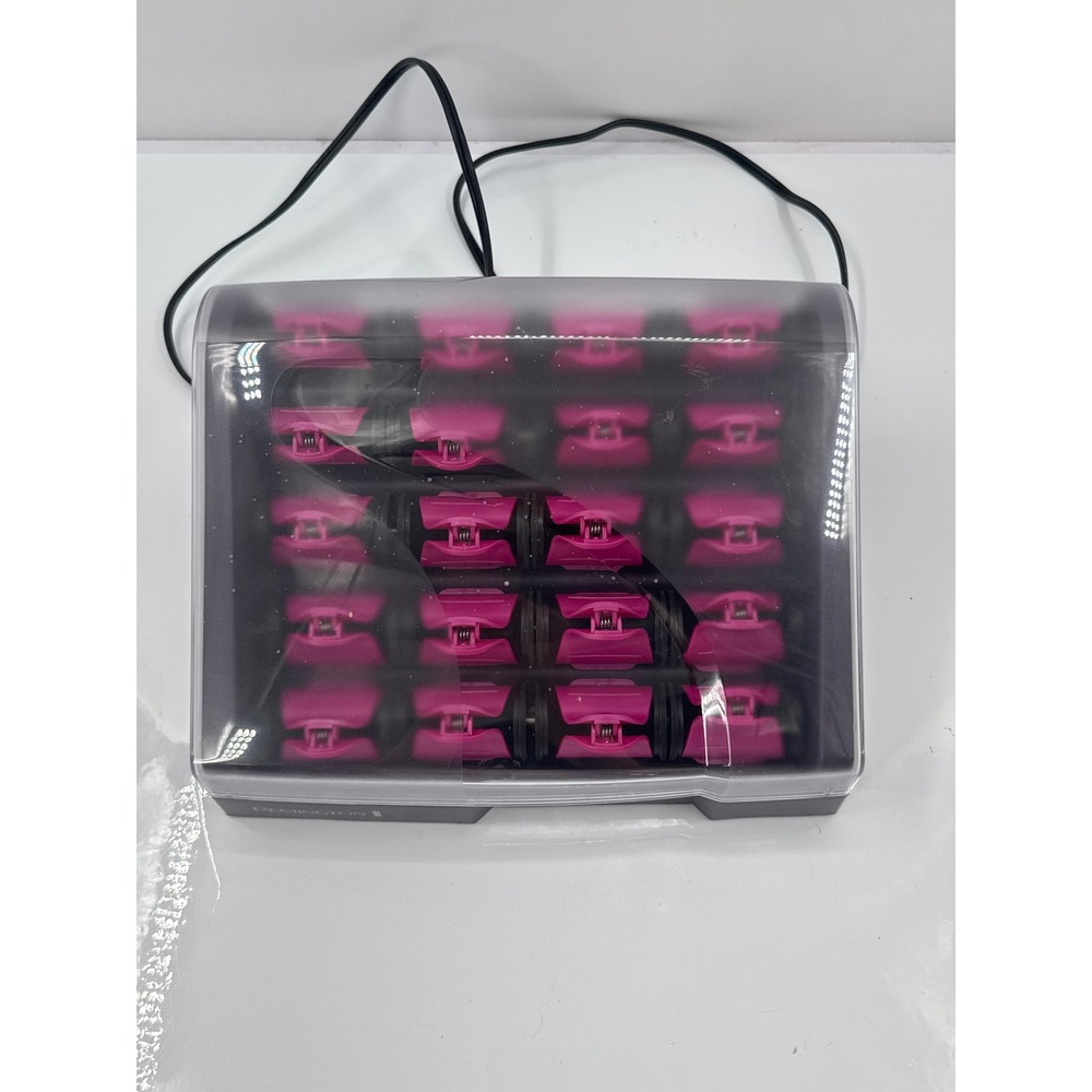 Remington Ionic Heat Hair Setter 20 Velvet Rollers Thermal Wax Core Pink H5600D